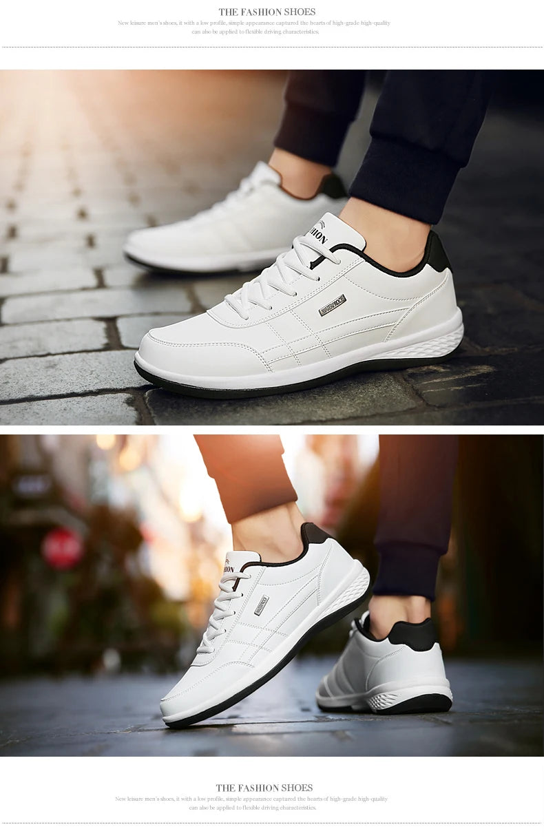 YRZL zapatos de hombre primavera otoño zapatillas impermeables para caminar ocio zapatos deportivos de cuero para hombre calzado antideslizante tenis para hombres