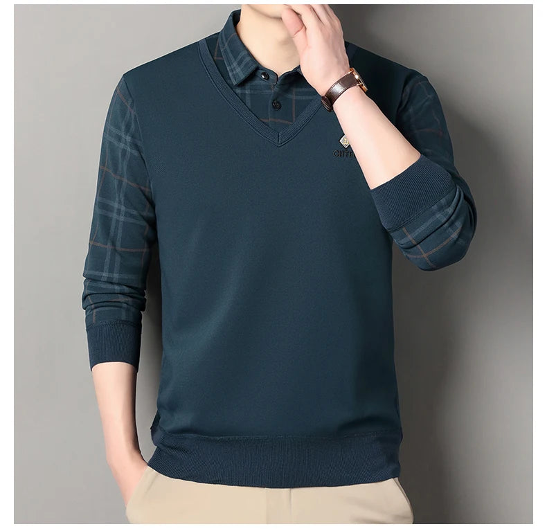 Suéter de Punto a Cuadros para Hombre | Cuello Cuadrado