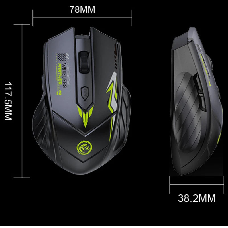 Ratón inalámbrico de modo Dual 2,4G, compatible con Bluetooth, recargable, brillante, silencioso, inalámbrico, para ordenador, PC y portátil