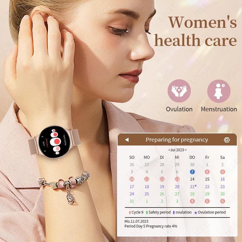 Reloj Inteligente LIGE AMOLED con Monitor Menstrual