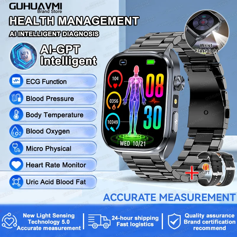 Reloj Inteligente con IA, ECG Preciso, Análisis de Lípidos y Ácido Úrico