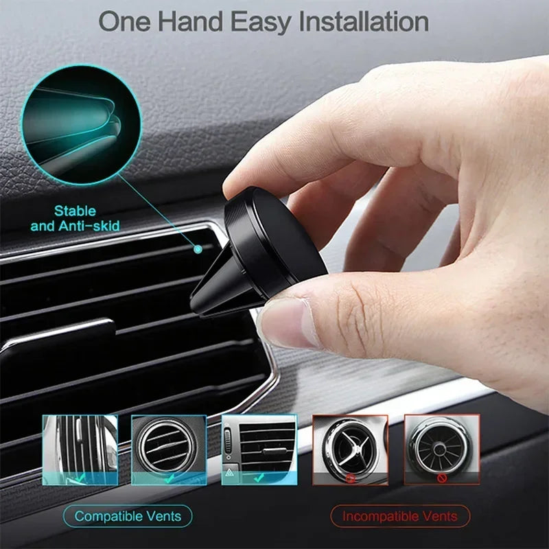 Soporte Magnético para Teléfono Celular con Ventilación de Aire para Automóvil, Soporte GPS Magsafe Compatible con iPhone 12-17 Pro Max, Samsung, Xiaomi y Otros Smartphones