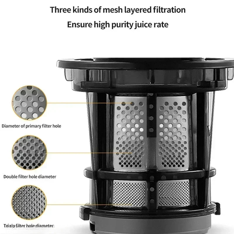 Exprimidor Lento de Prensa Fría — Tornillo Extractor 43 RPM