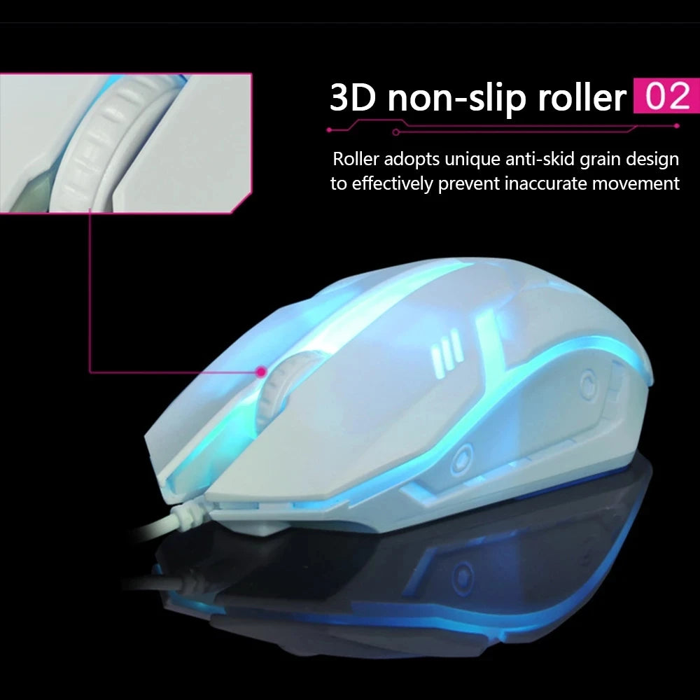 Limei S1 E deportes LED luminoso retroiluminado ratón con cable USB con cable para ordenador portátil de escritorio silencioso ratón para juegos de ordenador de oficina