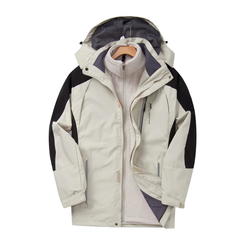 Chaqueta Térmica Unisex 3 en 1 Impermeable a Prueba de Viento