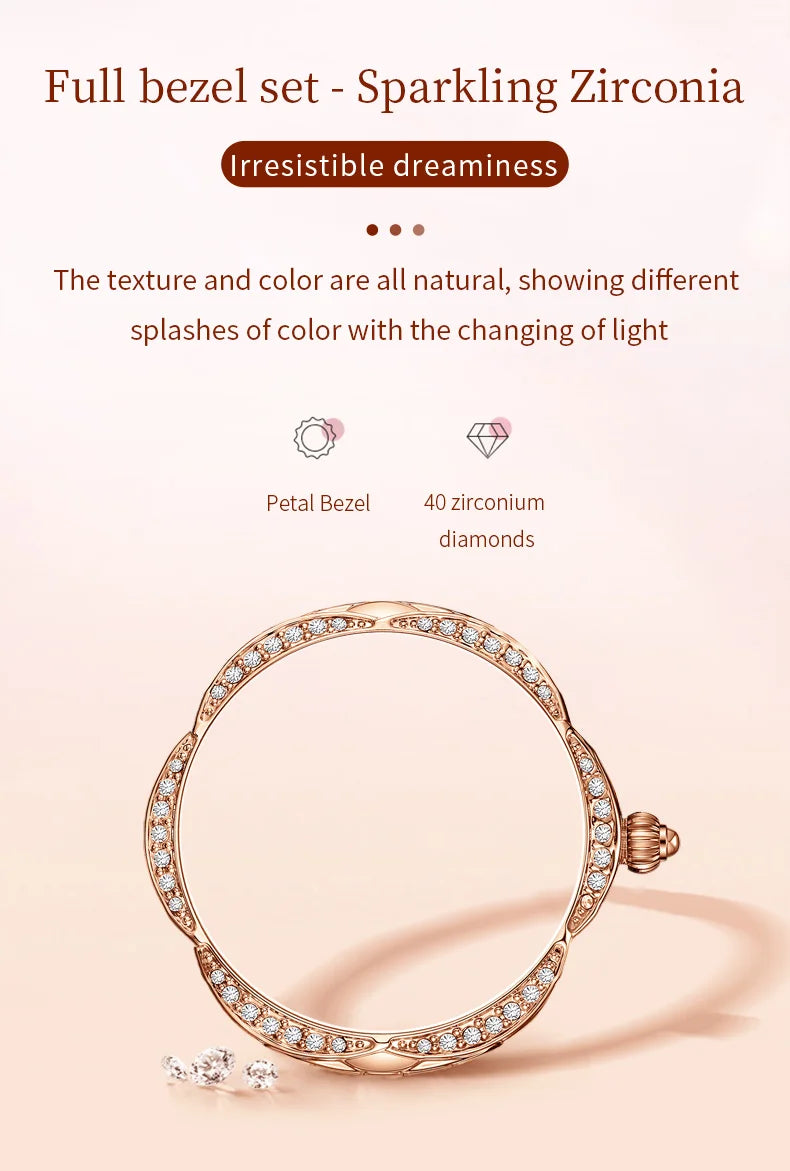 Reloj de Cuarzo OLEVS para Mujer, Correa de Cerámica, Diseño Mariposa