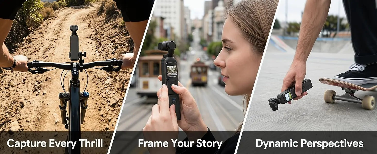 Cámara de bolsillo FHD 1080P con pantalla táctil, WiFi y montura magnética para vlogging