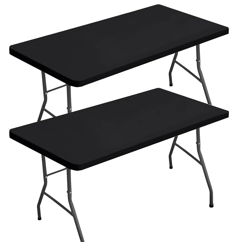 LMETJMA Mantel rectangular, manteles elásticos ajustados para mesas de 6 pies, cubierta de mesa plegable de poliéster lavable JT898