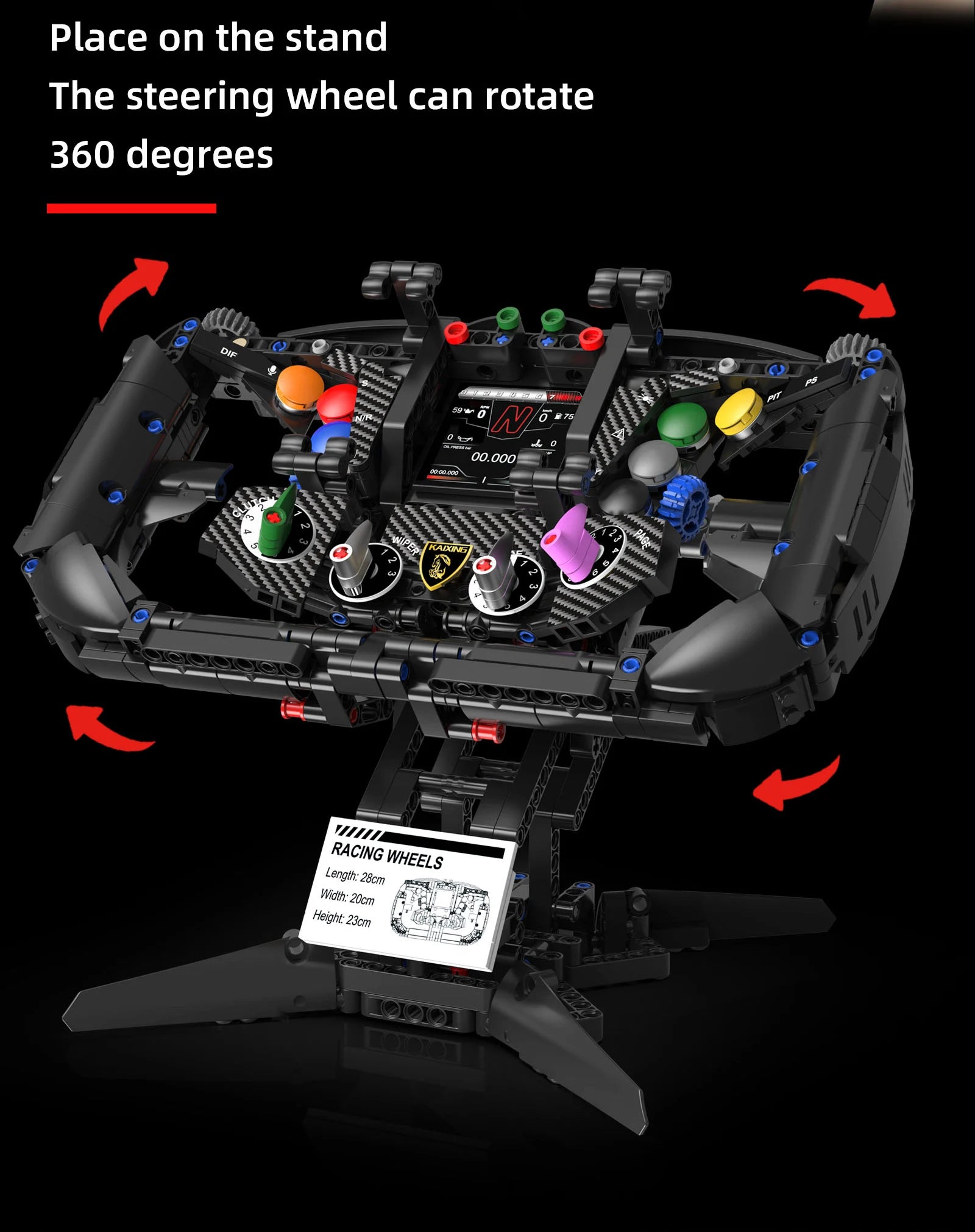 Bloques de Construcción de Volante de Carreras K96253, Modelo MOC DIY, Soporte para Teléfono, Decoración de Escritorio, Regalo Coleccionable para Adultos, Cumpleaños, Festividades