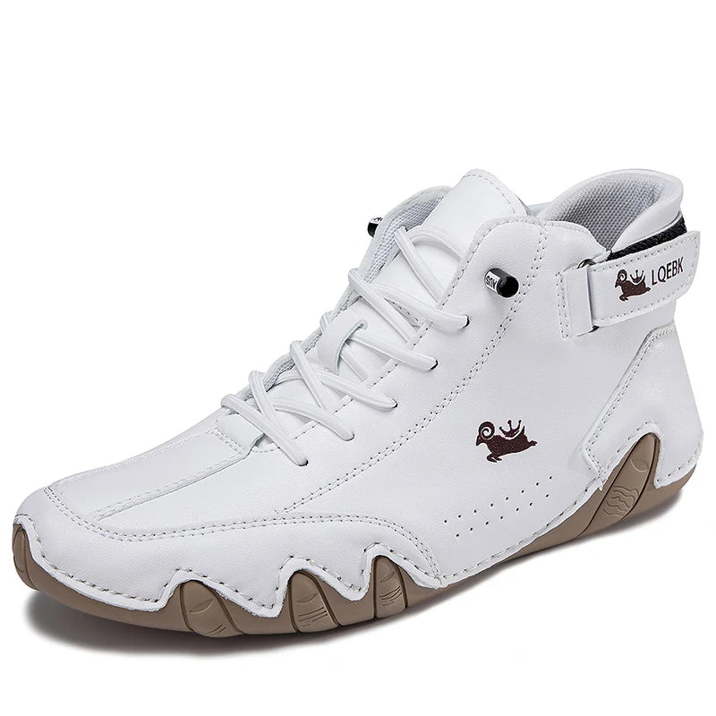 Zapatos informales de cuero, zapatillas de deporte para hombre, mocasines para caminar al aire libre, calzado cómodo, botas de lujo para hombre