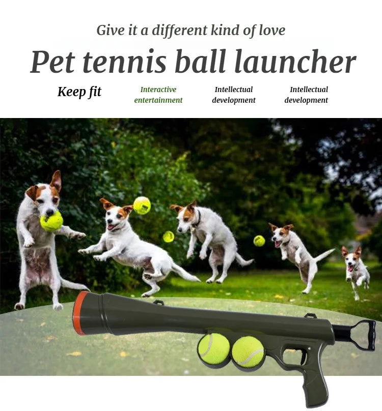 Juguete para Perros, Pistola Lanza Pelotas, Entrenamiento, Lanzador de Pelotas para Perros, Juguete Interactivo para Exteriores, Juego de Tenis, Rompecabezas