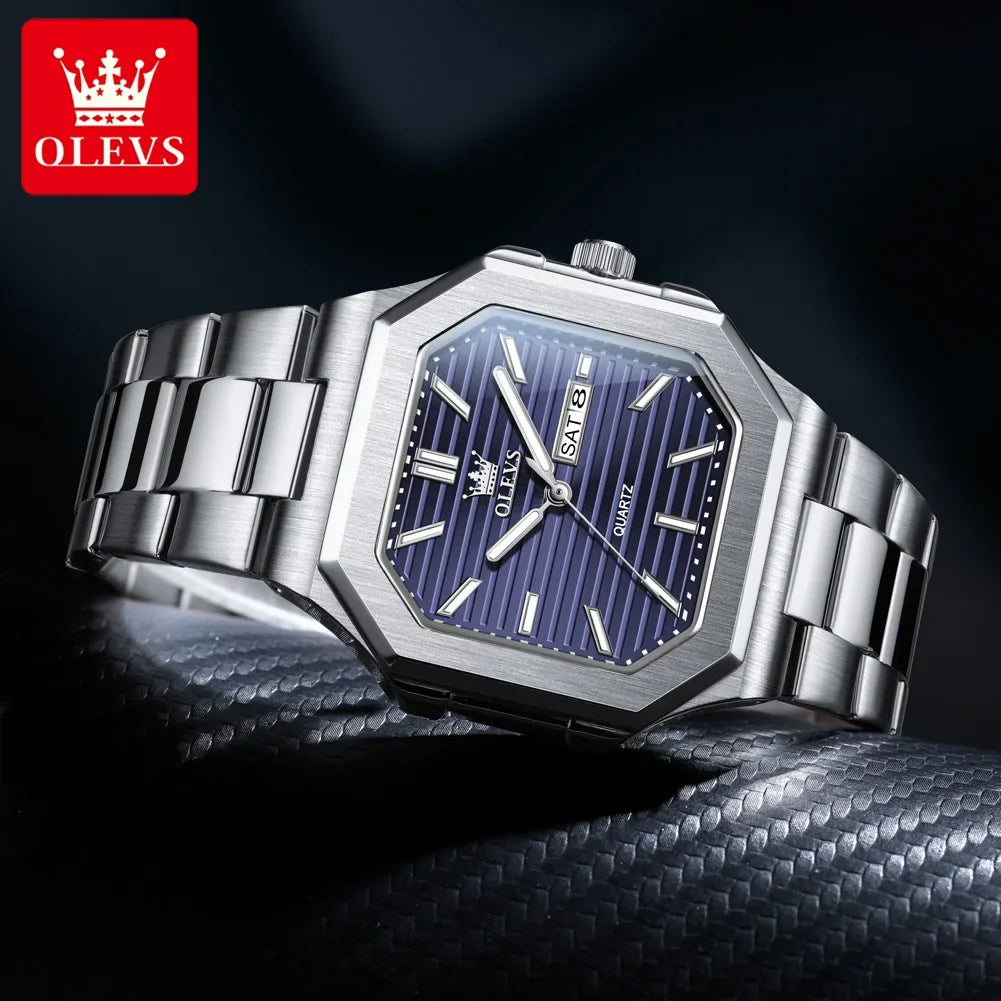 Reloj OLEVS de Cuarzo para Hombre, Resistente al Agua con Fecha y Semana