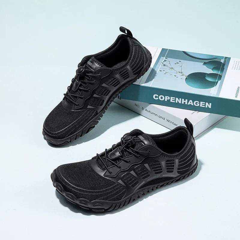 HOBIBEAR Zapatos descalzos para hombre y mujer, zapatillas de deporte con banda elástica transpirable y punta ancha, zapatos informales para caminar en la playa