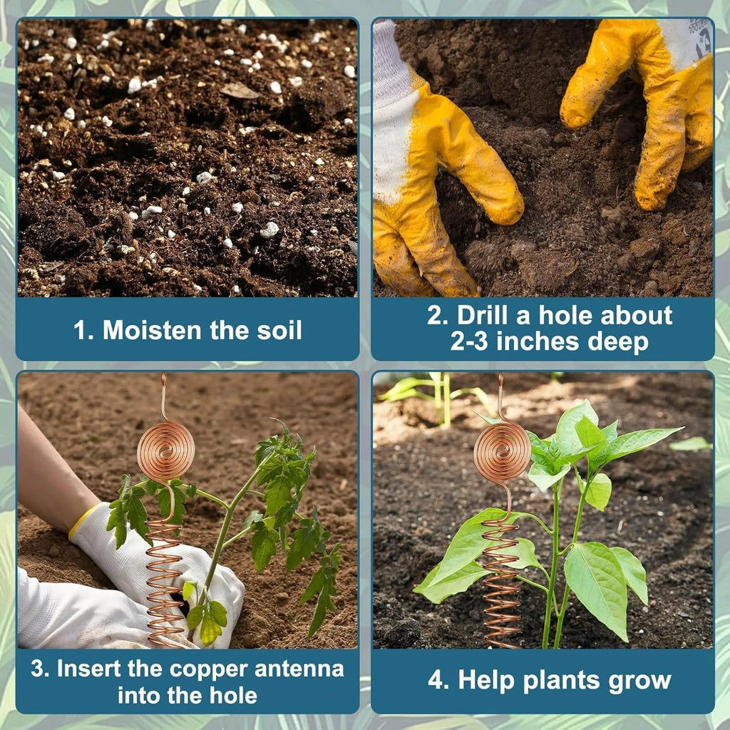 Estacas de Cobre para Soporte de Plantas de Jardín