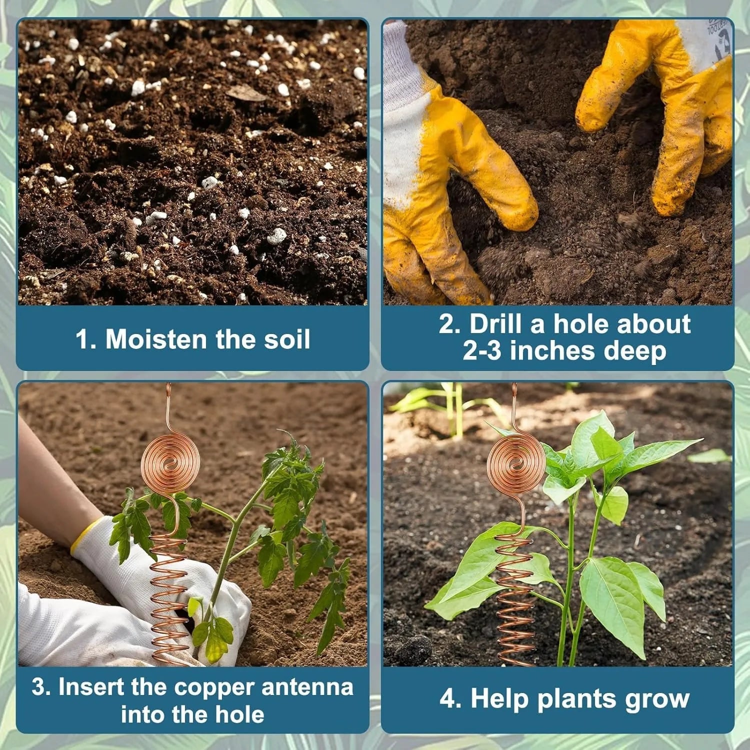 Estacas de Cobre para Soporte de Plantas de Jardín