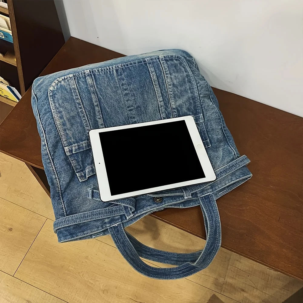 Bolso de Mano Vaquero de Gran Capacidad para Mujer