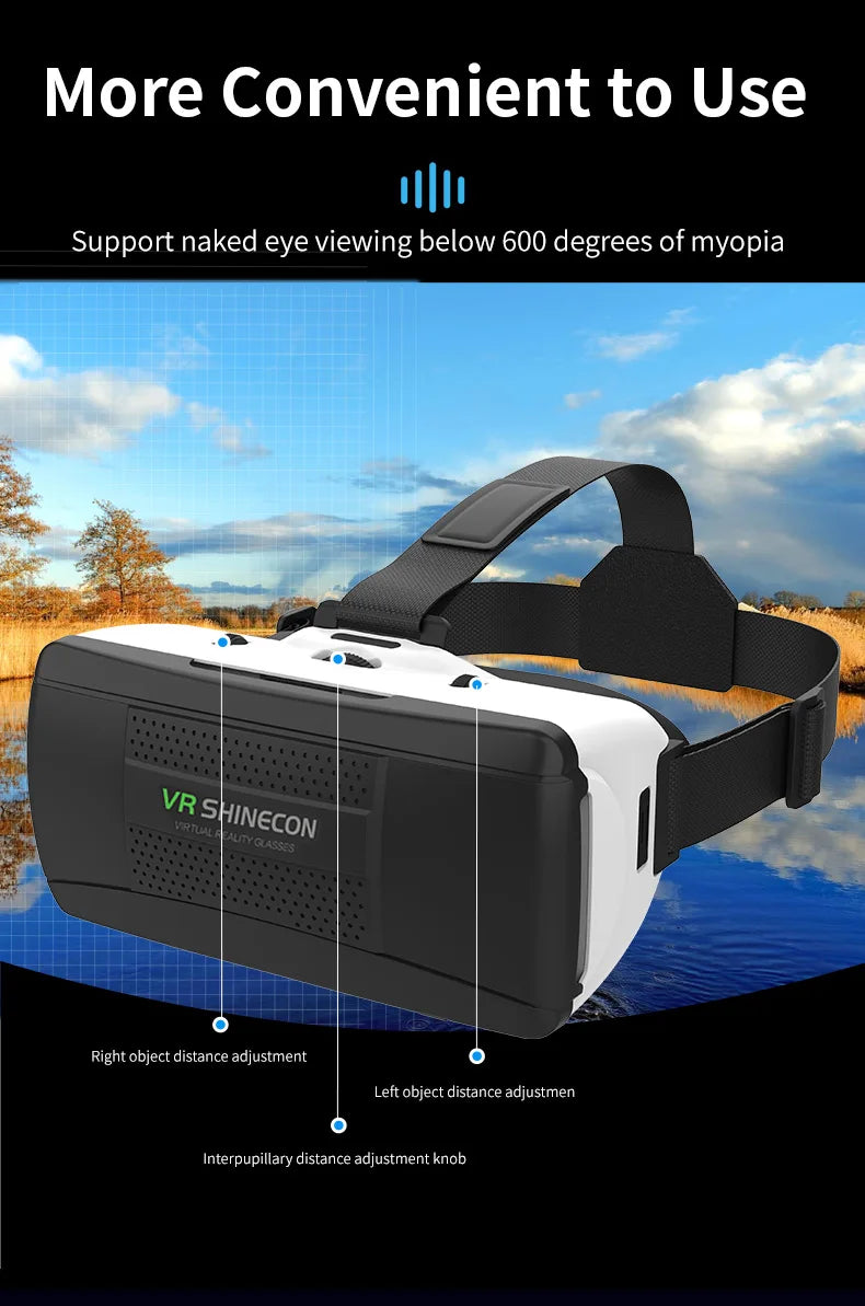 Gafas de Realidad Virtual 3D para Teléfono Móvil, Casco con Lentes para Smartphone, Dispositivo de Realidad Virtual, Visor para Celular