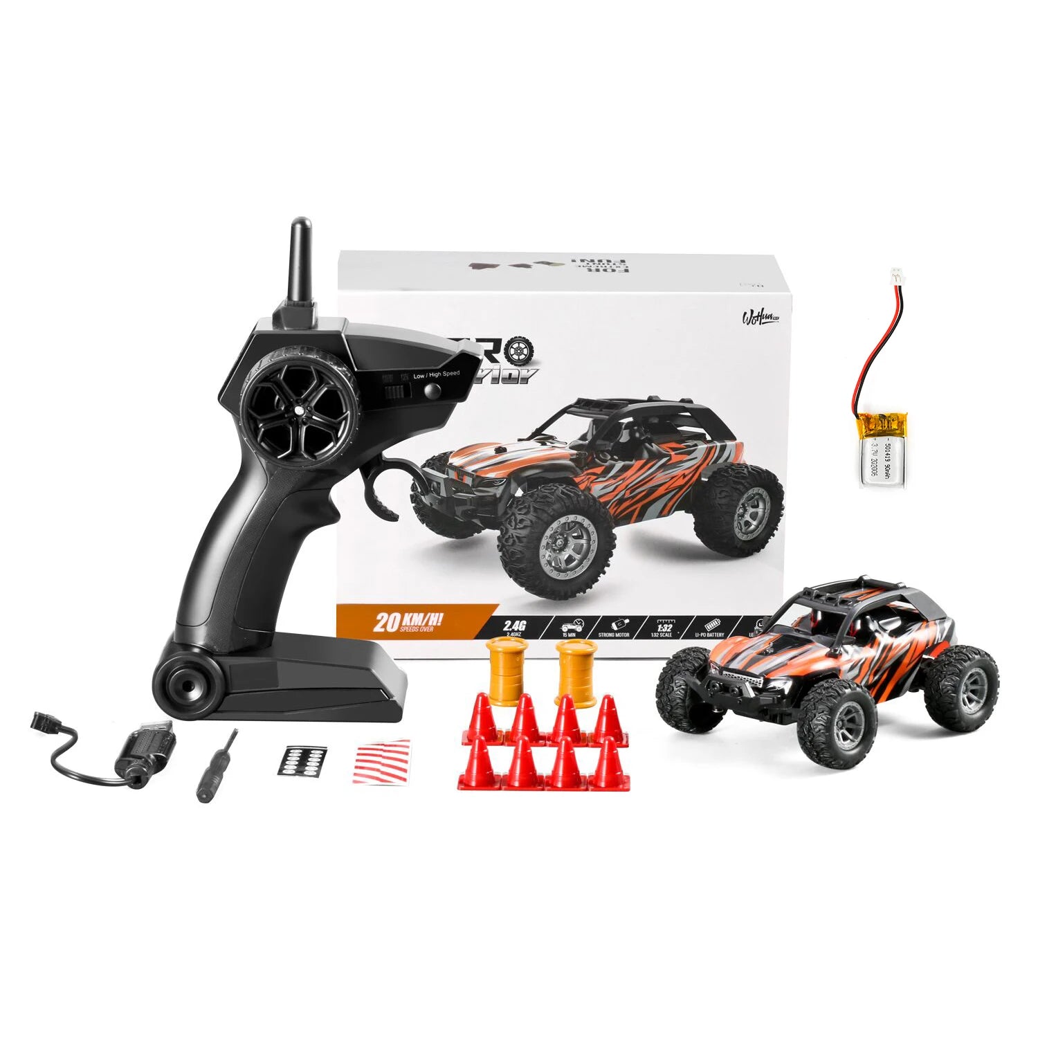 Mini coche RC 1:32, 20 km/h, alta velocidad, 2,4 Ghz, todoterreno, juguete de carreras y deriva, oruga de Control remoto para interiores/exteriores para niños