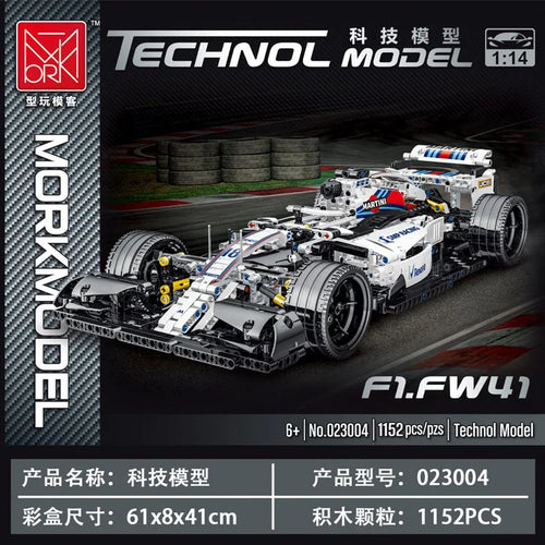 1152 piezas técnicas 023004   Coches de fórmula F1, bloques de construcción, coches de carreras deportivos, súper modelo, Kits de ladrillos, juguetes para niños, regalos
