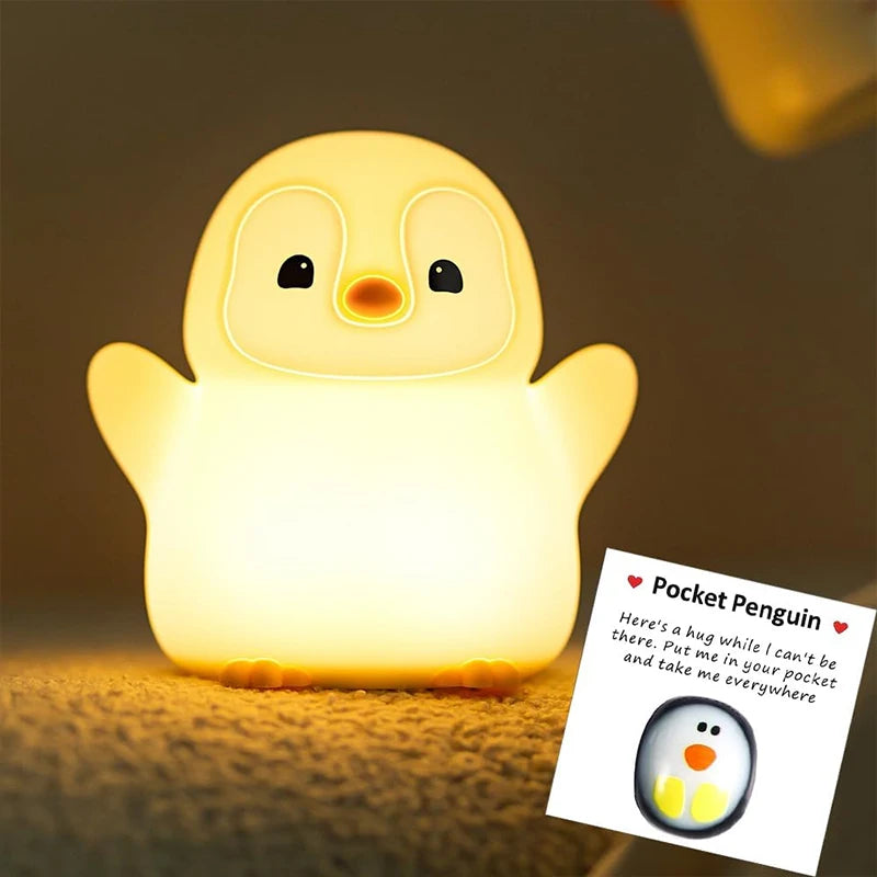 Luz Nocturna de Pingüino de Silicona para Bebés