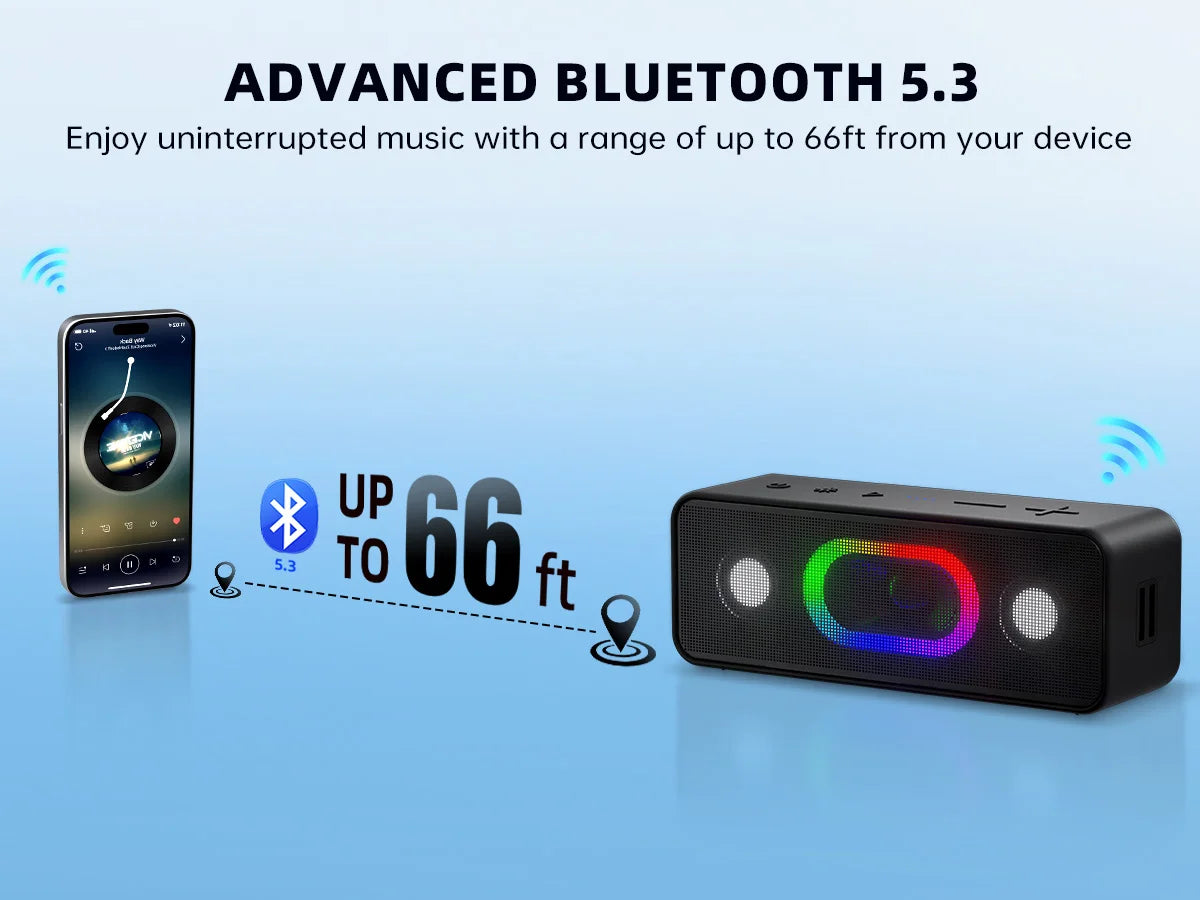 Ortizan S11 Altavoz Bluetooth Portátil con Luces LED