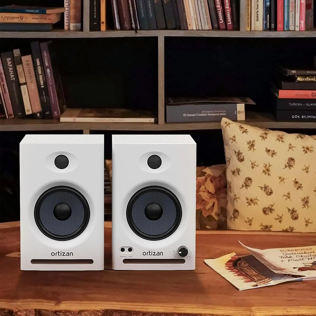 Altavoces Activos para Estantería Ortizan, Monitores de Estudio, Bluetooth 5.3 Inalámbrico, para Computadora, TV, PC, DAC USB, Sistema de Subwoofer HiFi para el Hogar