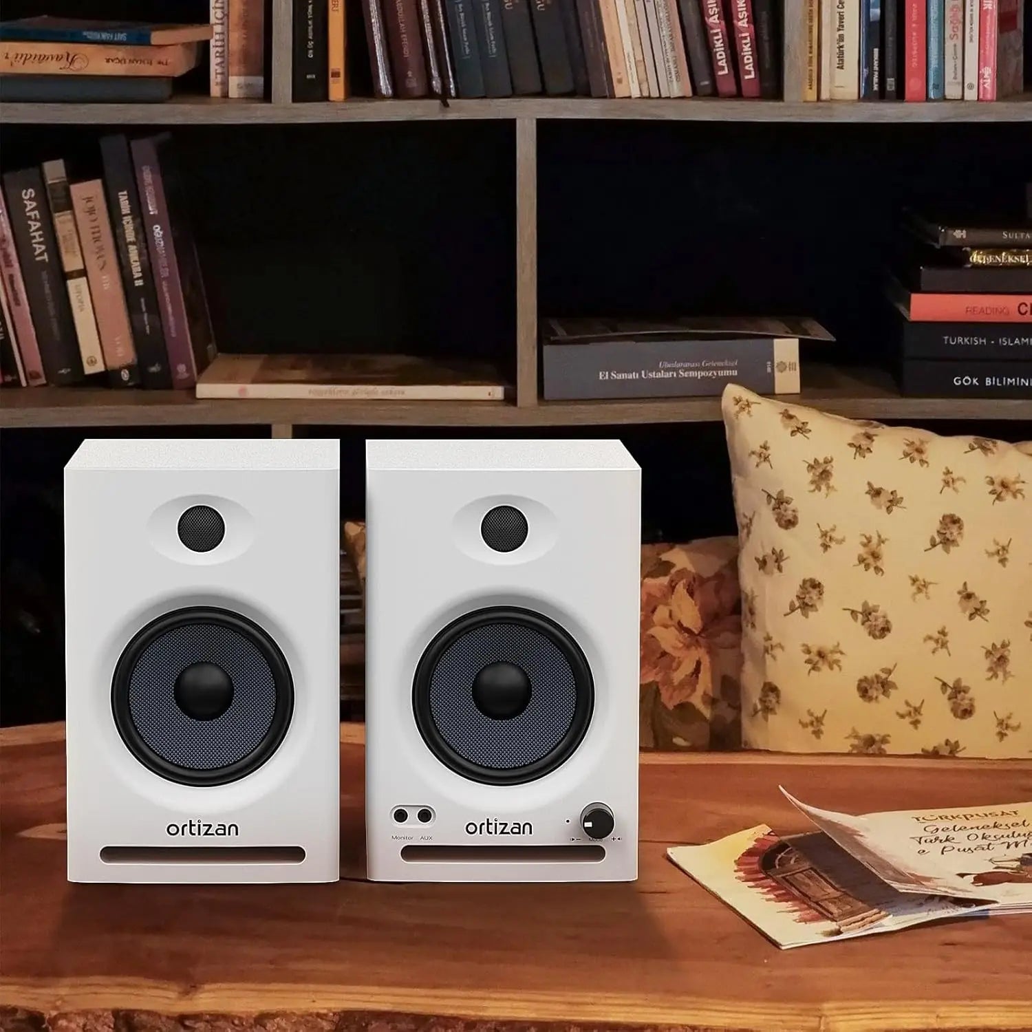 Altavoces Activos para Estantería Ortizan, Monitores de Estudio, Bluetooth 5.3 Inalámbrico, para Computadora, TV, PC, DAC USB, Sistema de Subwoofer HiFi para el Hogar