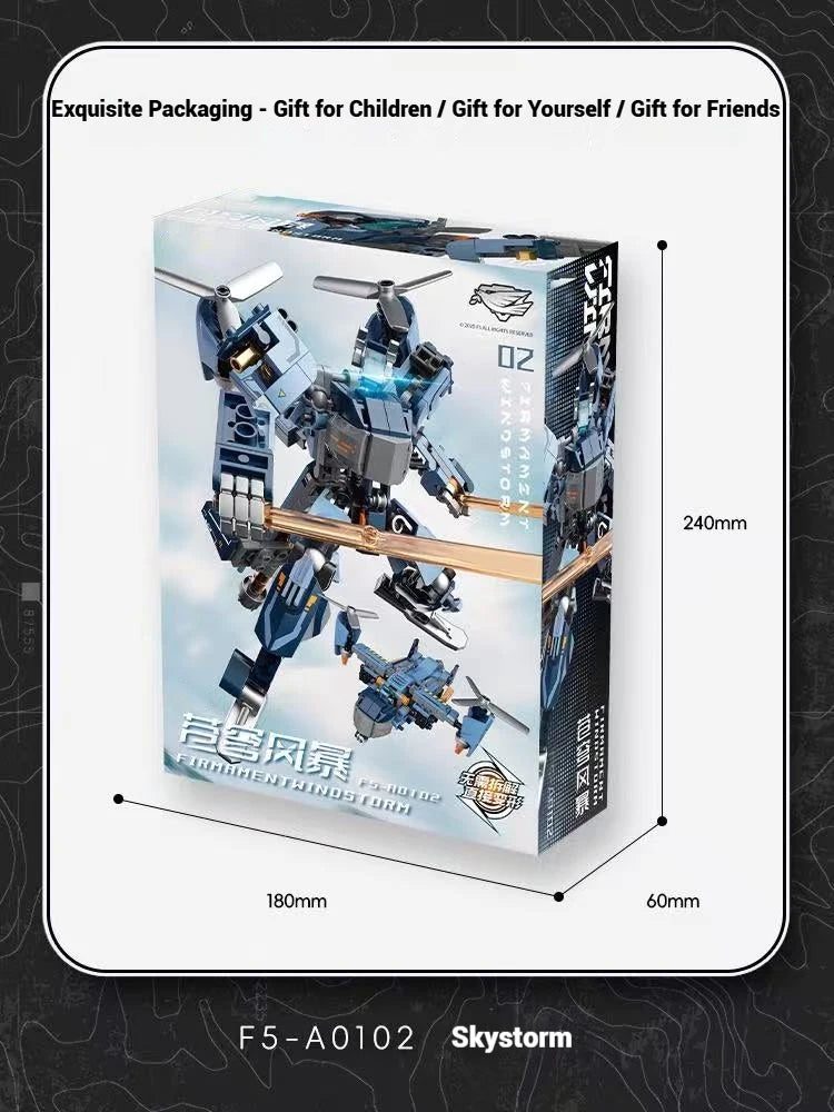 Robot transformador, decoración creativa para el hogar, modelo mecha, conjunto de bloques de construcción de juguete, juguete para regalo de cumpleaños para niños
