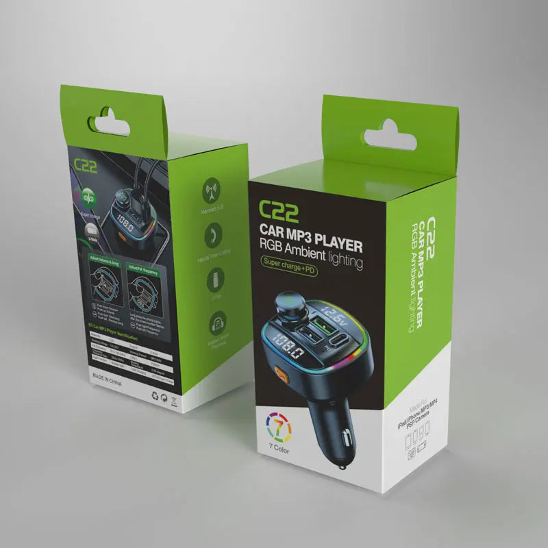 Transmisor FM Bluetooth 5.0 para Auto con Carga Rápida 22.5W