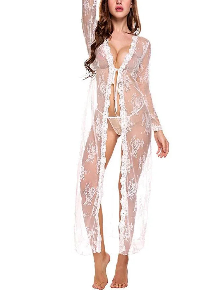 Camisón Sexy Babydoll para Mujer, Lencería con Bordado Floral
