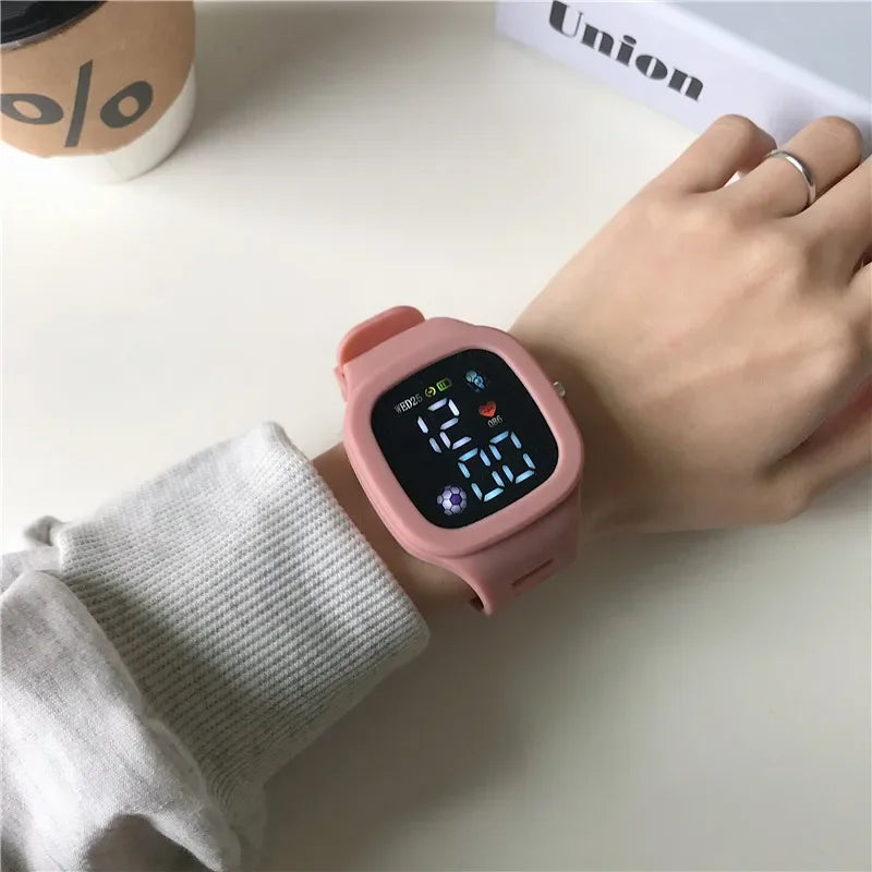 Reloj infantil con orejas de gato y pulsera, reloj digital impermeable, reloj deportivo electrónico LED para niñas, niños, estudiantes, regalo para niños