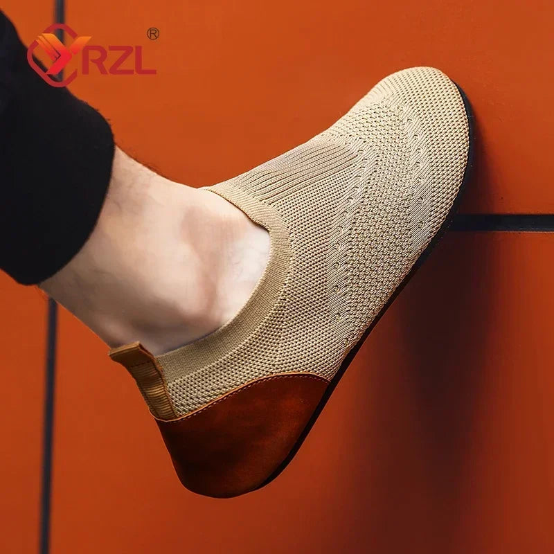 Mocasines YRZL, mocasines suaves para conducir, zapatos planos de alta calidad para caminar para hombre, mocasines informales de malla transpirable, zapatos sin cordones para hombre