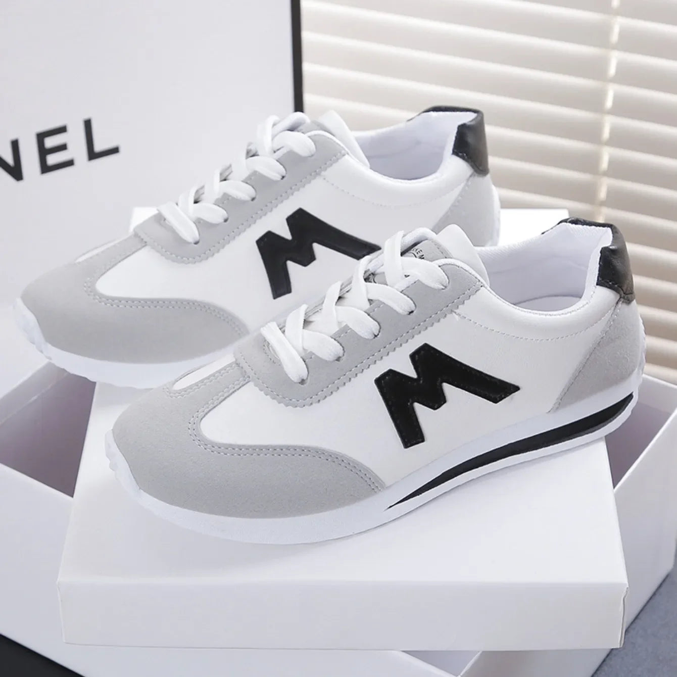 Zapatillas Deportivas de Diseño para Mujer, con Punta Redonda, Boca Profunda, Ligeras, Versátiles, Transpirables, con Cordones Cruzados, Casuales, Zapatos de Mujer