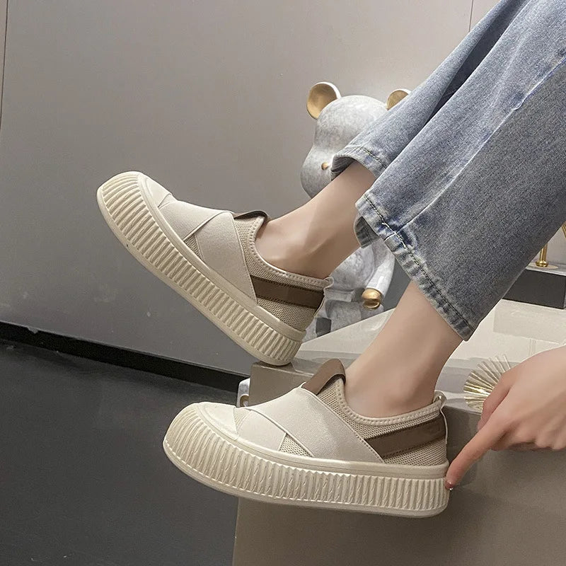 Zapatillas de Mujer Transpirables con Plataforma y Suela Gruesa