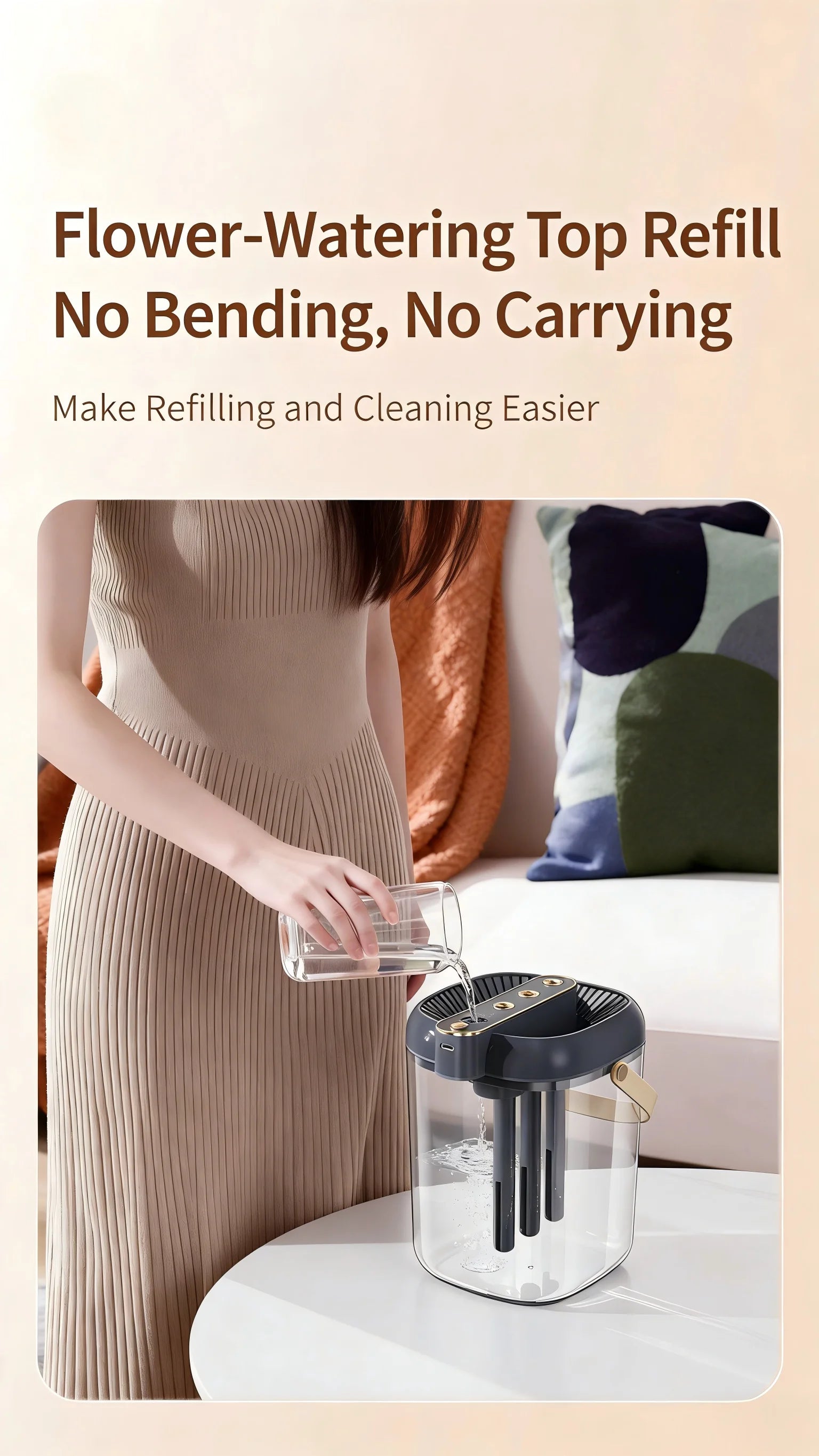 Humidificador Inteligente de 3 Pulverizaciones - Tanque de Agua de Gran Capacidad de 2L, Luz Nocturna Cálida, Protección Contra la Falta de Agua, Ajuste de Niebla de 4 Velocidades