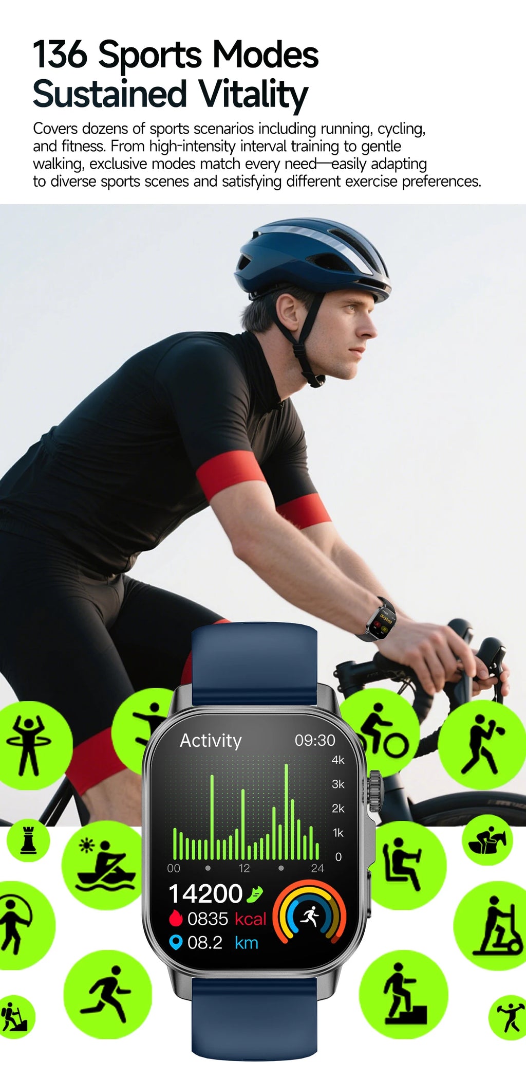 Reloj Inteligente con Diagnóstico ECG, Oxígeno en Sangre y Pantalla AMOLED