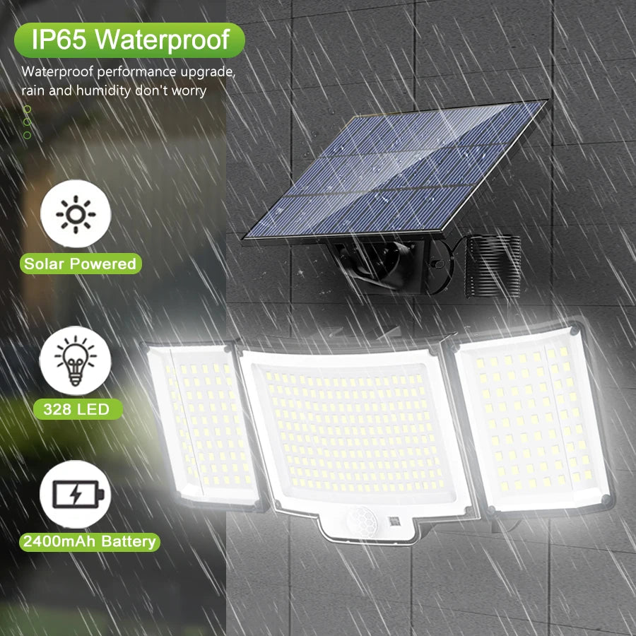 Lámpara Solar LED con Sensor de Movimiento para Jardín y Exterior
