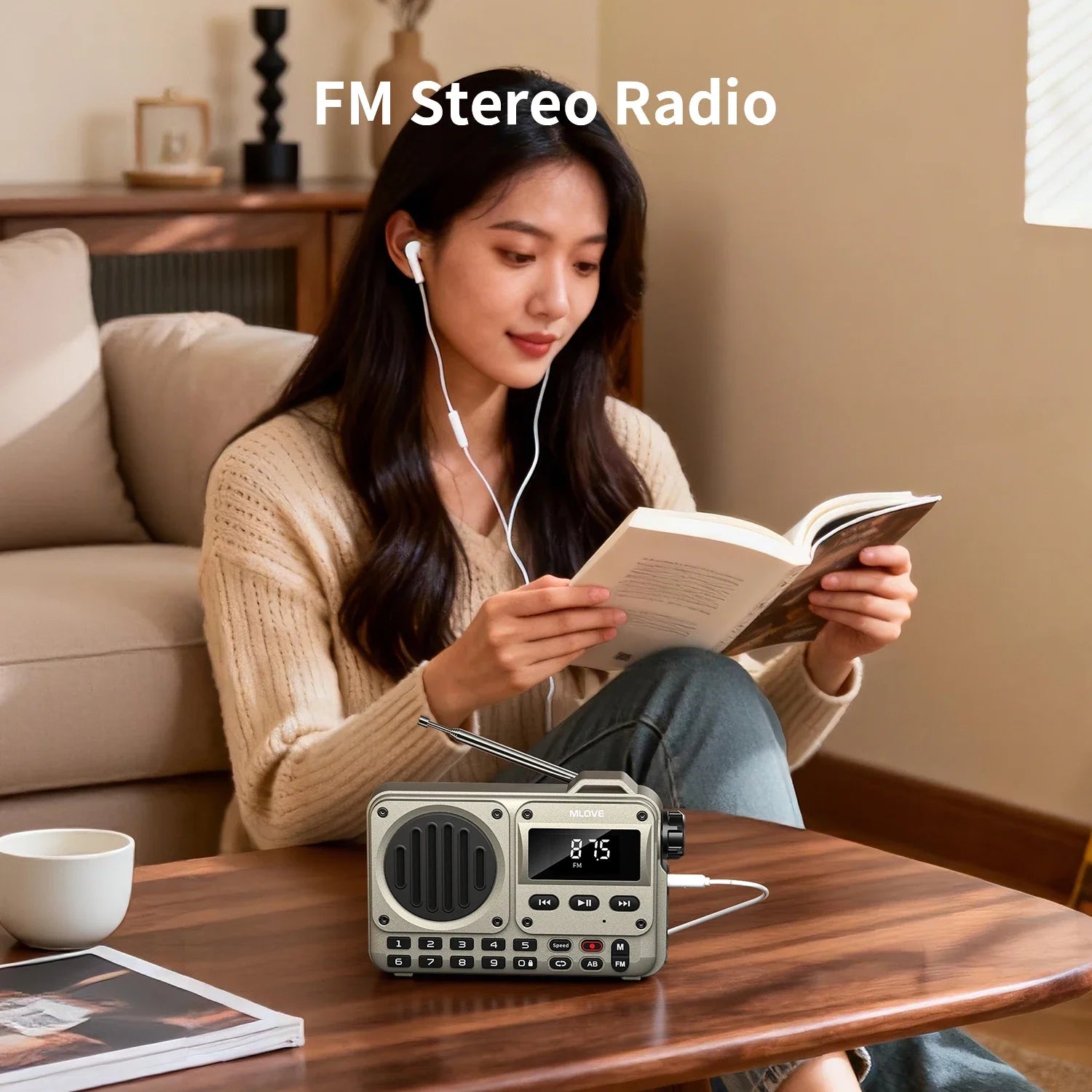 MLOVE BV800P Altavoz Bluetooth Radio FM MP3