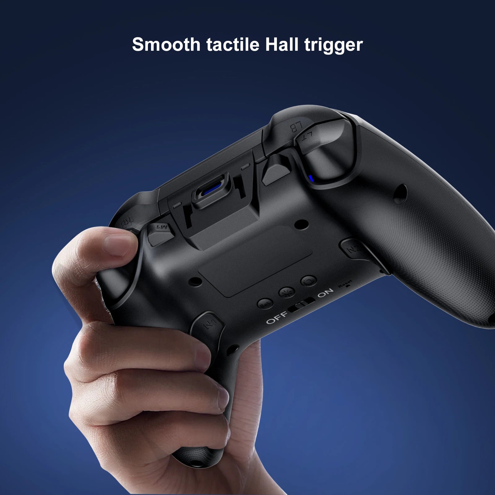 GAMINJA 6162 controlador inalámbrico de pantalla inteligente de 1,44 pulgadas para Switch P4 iOS Android PC TV doble Hall Joystick calibración luz RGB