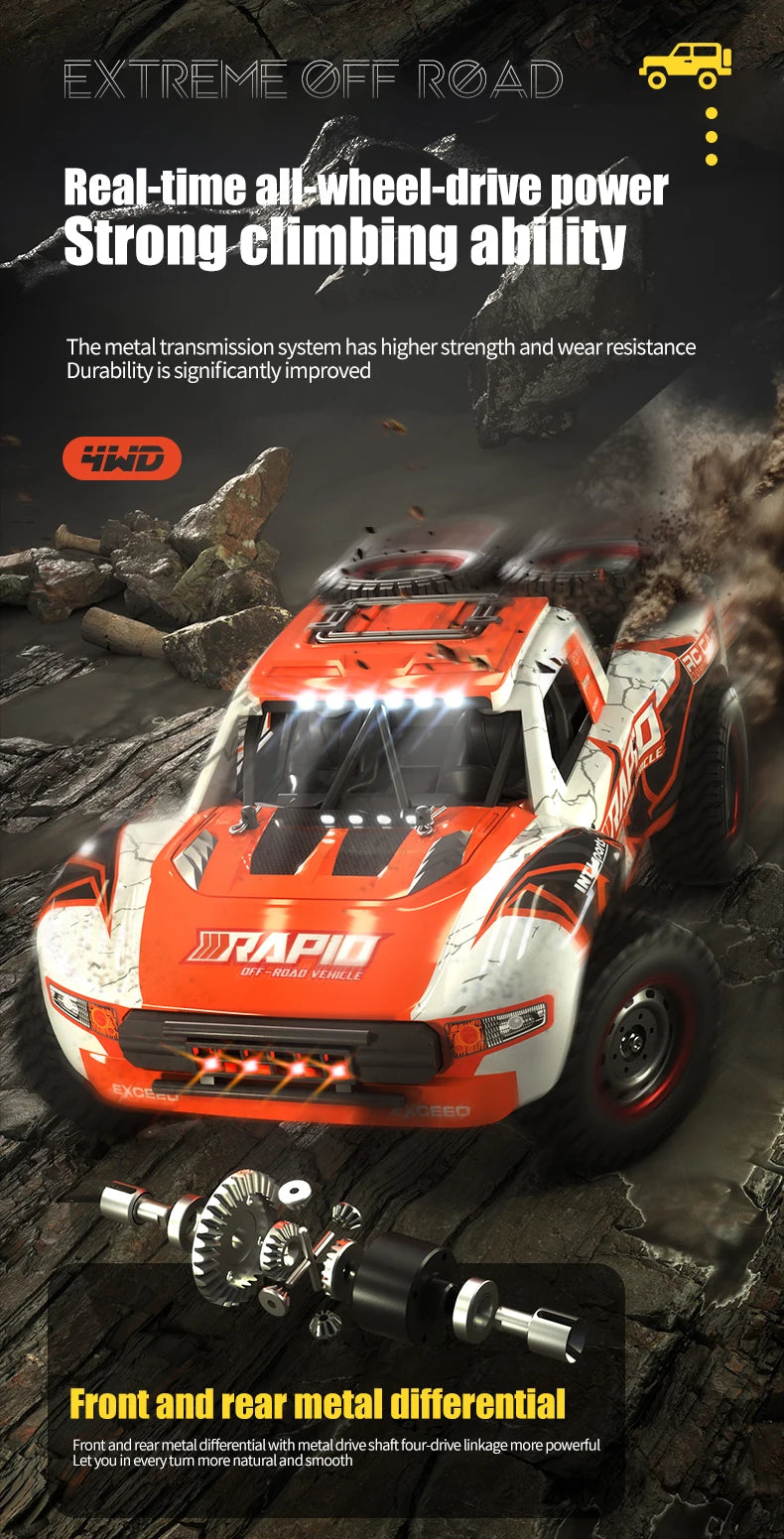 Coche RC Desierto Q130 1/14 4WD Alta Velocidad