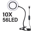 Lámpara de Lupa LED con Clip y Cuello de Cisne