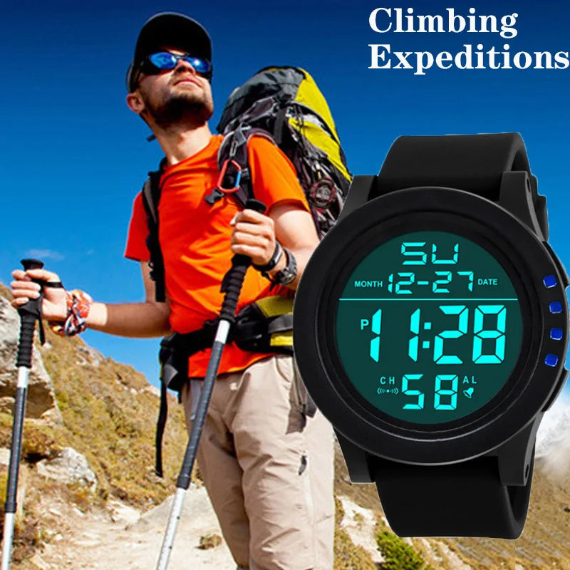 Reloj Digital para hombre, reloj deportivo para exteriores, reloj de pulsera militar multifunción resistente al agua, reloj electrónico automático para hombre