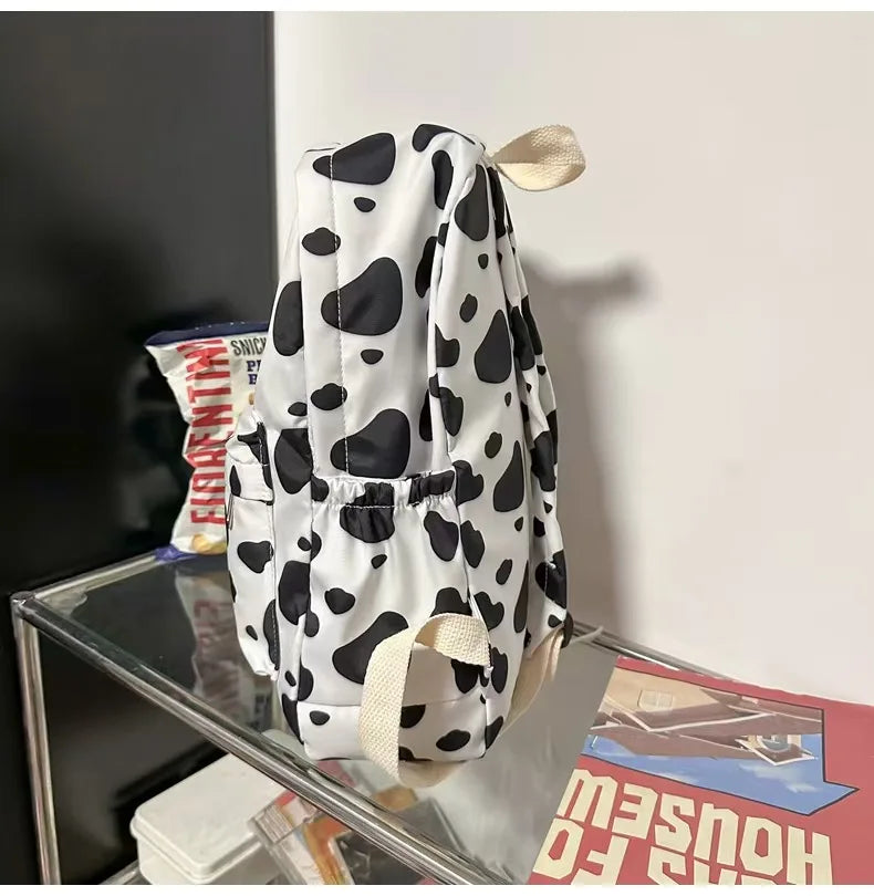 Mochila Escolar de Moda con Estampado de Vaca para Niños