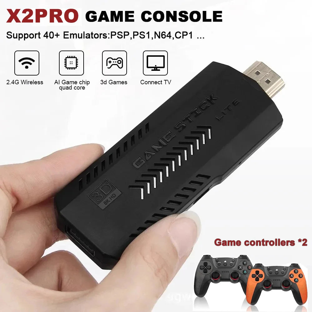 Consola de Juegos Retro X2PRO/X2 Ultra con Salida 4K, Joystick de Juego Arcade 3D Inalámbrico Multijugador para PSP PS1 GBA