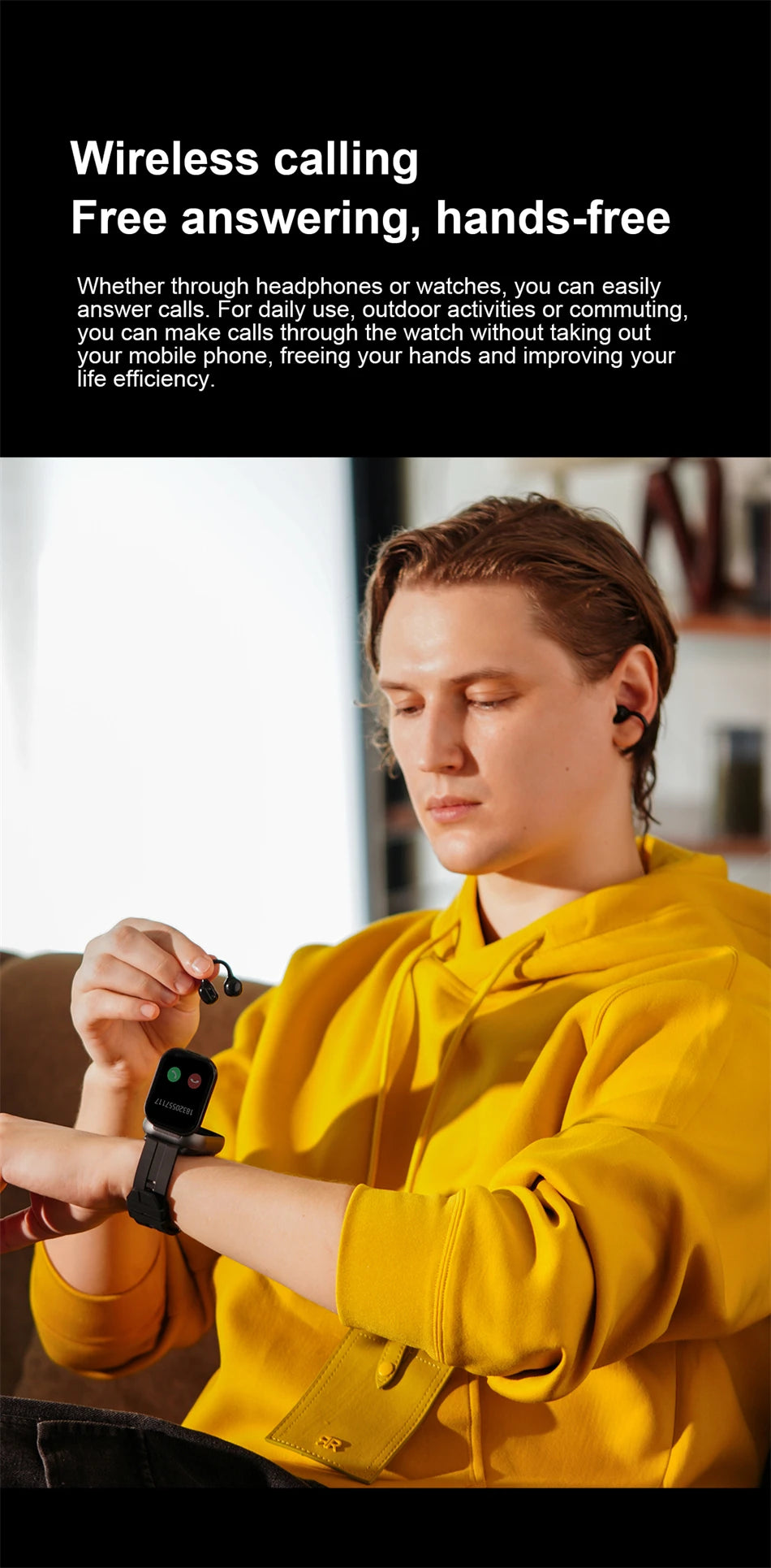 Reloj Inteligente LIGE con Auriculares Bluetooth 2 en 1