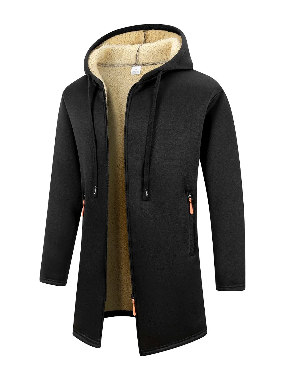 Chaqueta con Capucha Gruesa para Hombre, Cremallera, Abrigo de Invierno