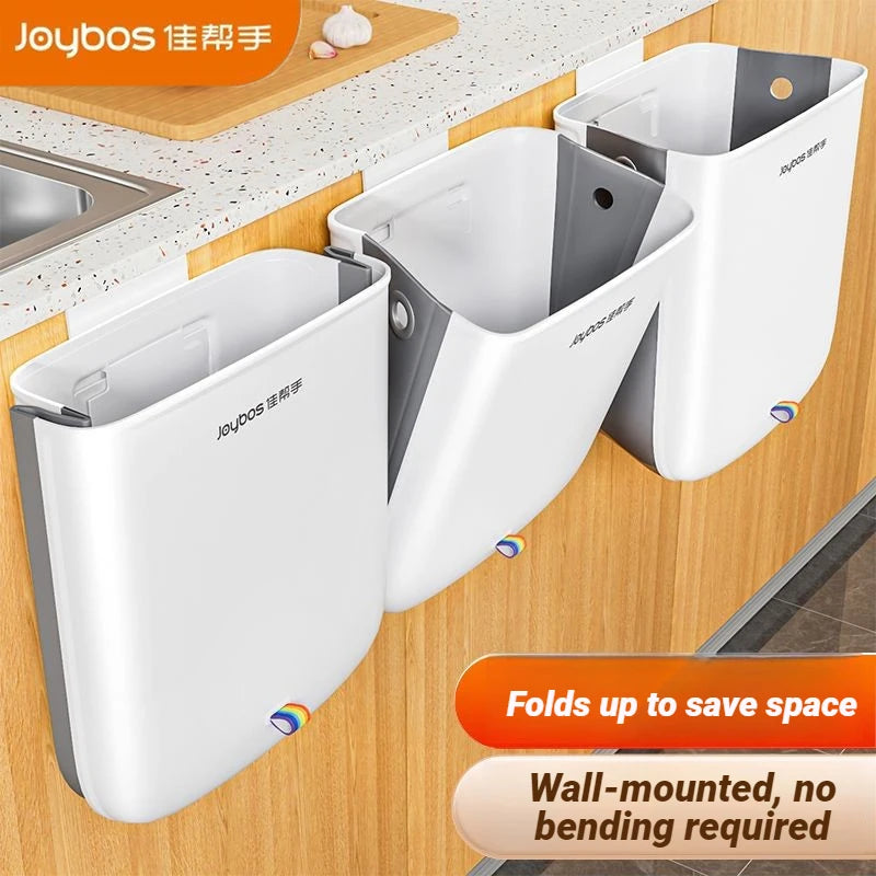 Cubo de basura colgante Joybos plegable con tapa para cocina y baño