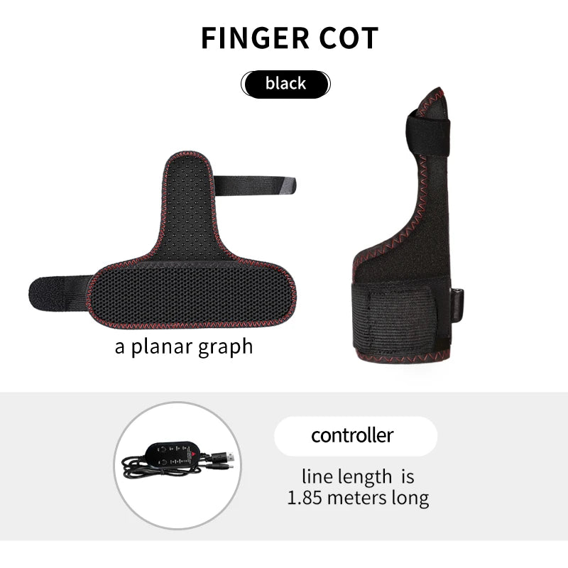 Soporte Eléctrico Térmico para Pulgar y Muñeca con Masaje, Almohadilla Calefactora para Dedos, Estabilizador de Pulgar para Alivio del Túnel Carpiano, Masajeador de Dedos