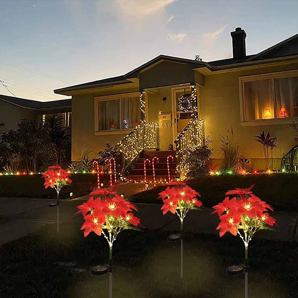 Luz LED solar de flores para decorar jardines y patios