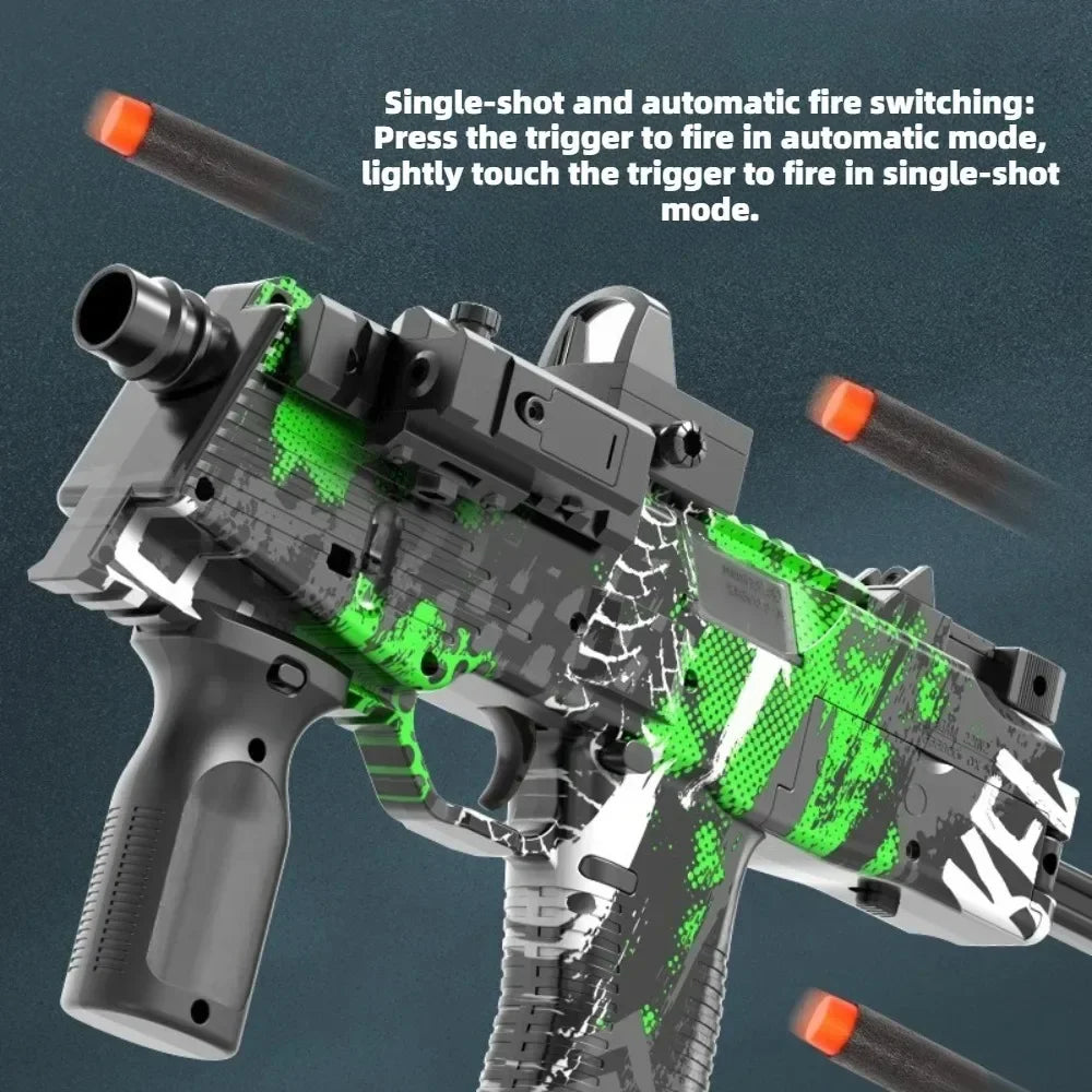 Pistola de Juguete Eléctrica MP9, Lanzador de Dardos de Espuma, Subfusil Automático para Adultos, Niños y Juegos al Aire Libre